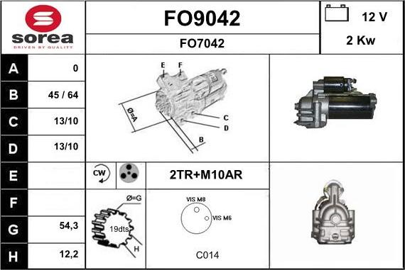 SNRA FO9042 - Стартер vvparts.bg