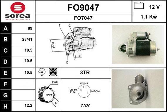 SNRA FO9047 - Стартер vvparts.bg