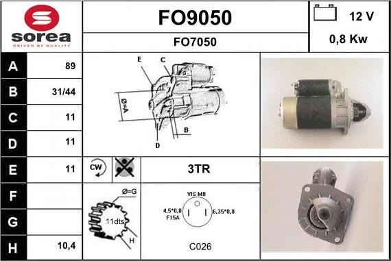 SNRA FO9050 - Стартер vvparts.bg