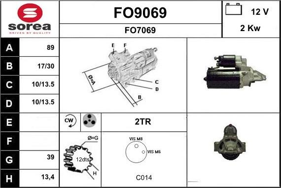 SNRA FO9069 - Стартер vvparts.bg