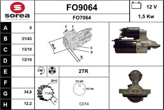 SNRA FO9064 - Стартер vvparts.bg