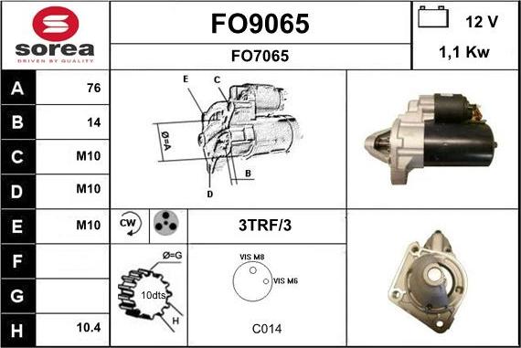 SNRA FO9065 - Стартер vvparts.bg