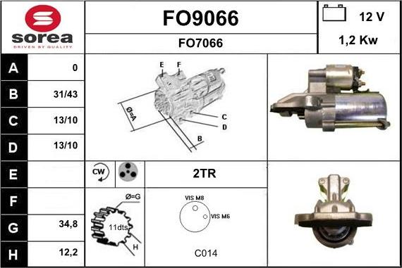 SNRA FO9066 - Стартер vvparts.bg