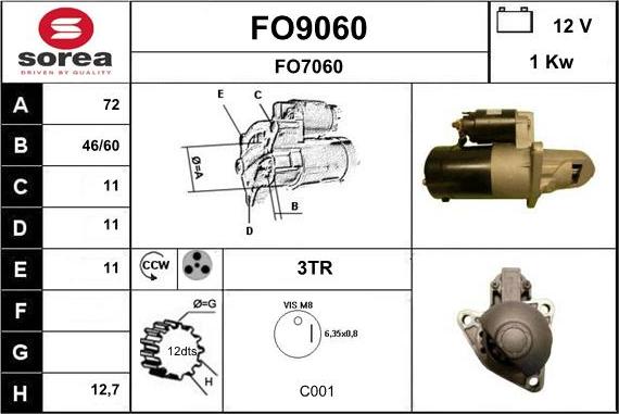 SNRA FO9060 - Стартер vvparts.bg