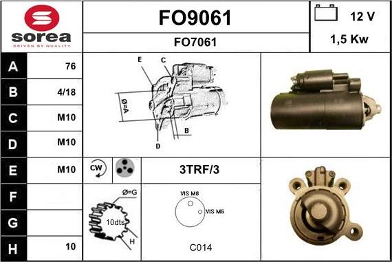 SNRA FO9061 - Стартер vvparts.bg