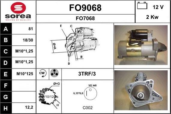 SNRA FO9068 - Стартер vvparts.bg