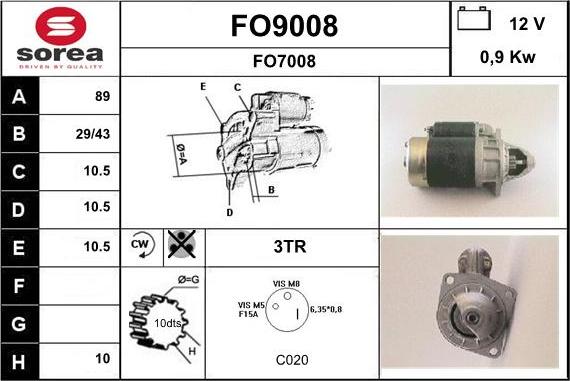 SNRA FO9008 - Стартер vvparts.bg