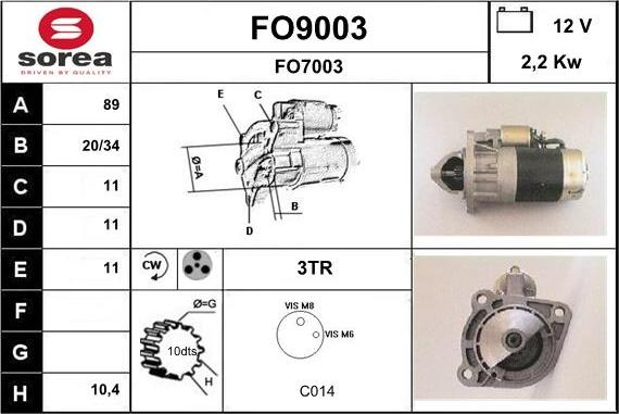 SNRA FO9003 - Стартер vvparts.bg