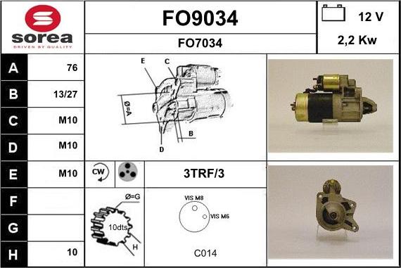 SNRA FO9034 - Стартер vvparts.bg