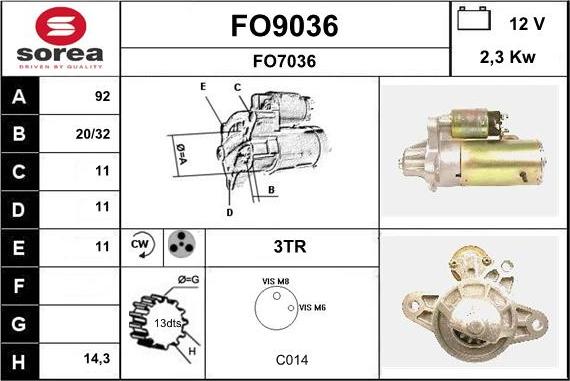 SNRA FO9036 - Стартер vvparts.bg