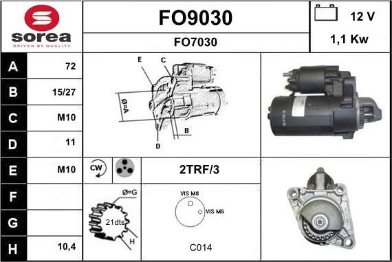 SNRA FO9030 - Стартер vvparts.bg