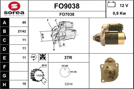 SNRA FO9038 - Стартер vvparts.bg