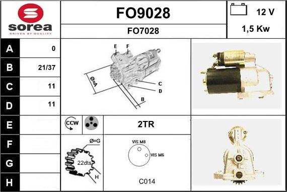 SNRA FO9028 - Стартер vvparts.bg