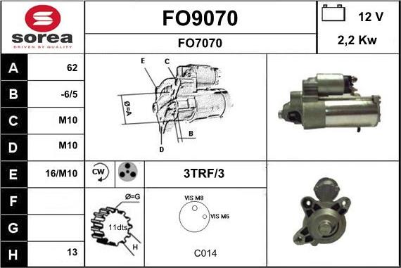 SNRA FO9070 - Стартер vvparts.bg