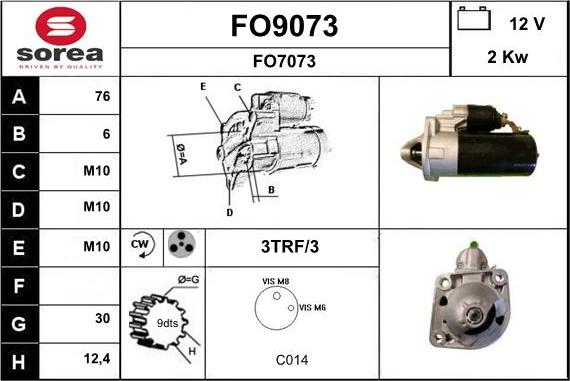 SNRA FO9073 - Стартер vvparts.bg