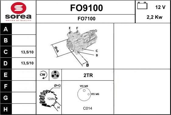 SNRA FO9100 - Стартер vvparts.bg