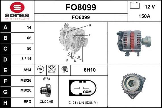 SNRA FO8099 - Генератор vvparts.bg