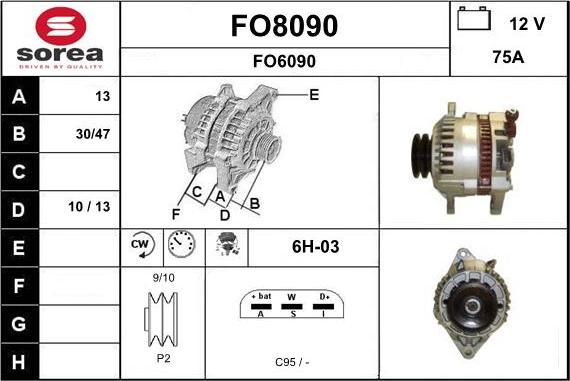 SNRA FO8090 - Генератор vvparts.bg