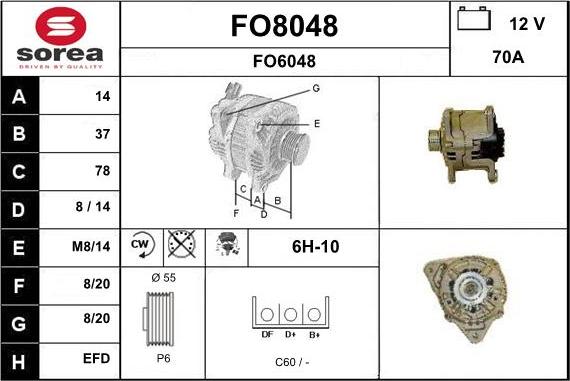 SNRA FO8048 - Генератор vvparts.bg