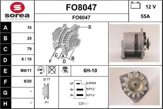 SNRA FO8047 - Генератор vvparts.bg