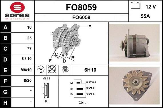 SNRA FO8059 - Генератор vvparts.bg