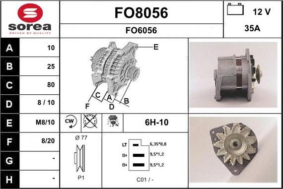 SNRA FO8056 - Генератор vvparts.bg