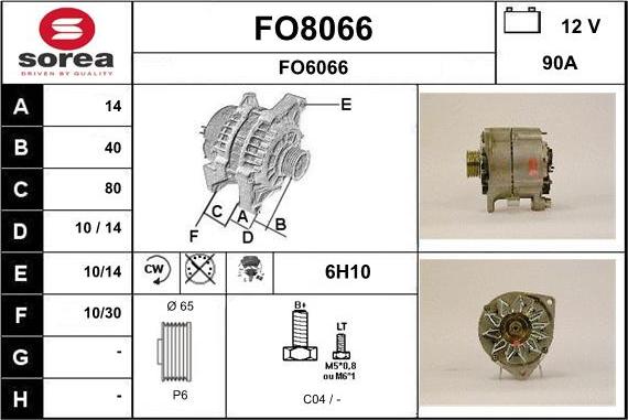 SNRA FO8066 - Генератор vvparts.bg