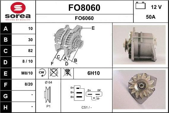 SNRA FO8060 - Генератор vvparts.bg