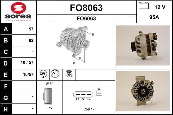 SNRA FO8063 - Генератор vvparts.bg