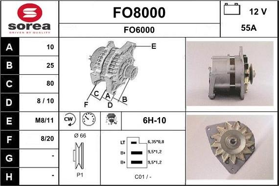 SNRA FO8000 - Генератор vvparts.bg