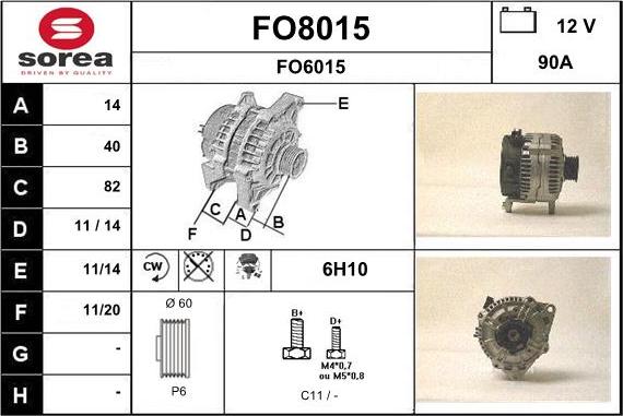 SNRA FO8015 - Генератор vvparts.bg