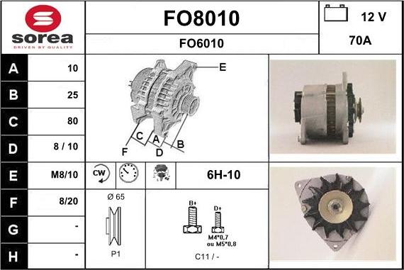 SNRA FO8010 - Генератор vvparts.bg