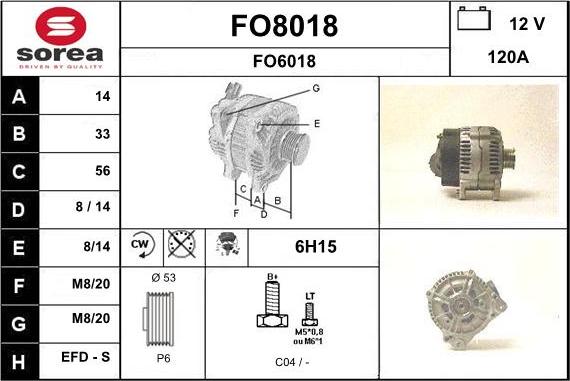 SNRA FO8018 - Генератор vvparts.bg