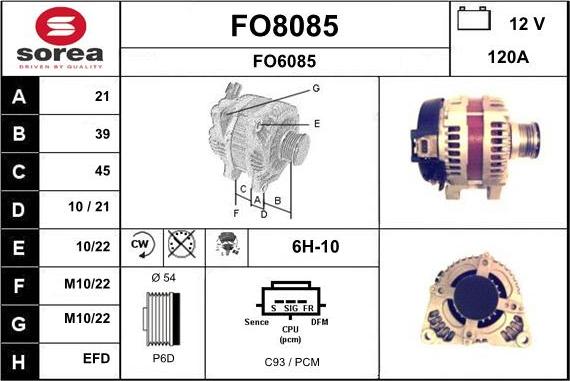 SNRA FO8085 - Генератор vvparts.bg