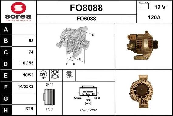 SNRA FO8088 - Генератор vvparts.bg