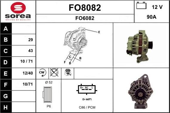 SNRA FO8082 - Генератор vvparts.bg