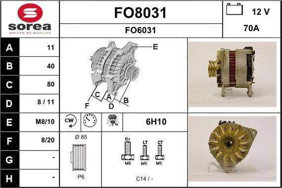 SNRA FO8031 - Генератор vvparts.bg