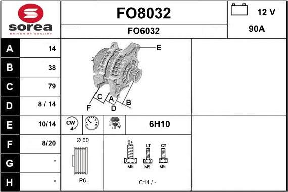 SNRA FO8032 - Генератор vvparts.bg