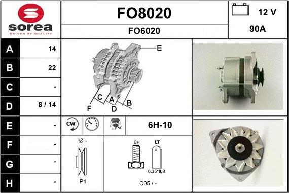 SNRA FO8020 - Генератор vvparts.bg