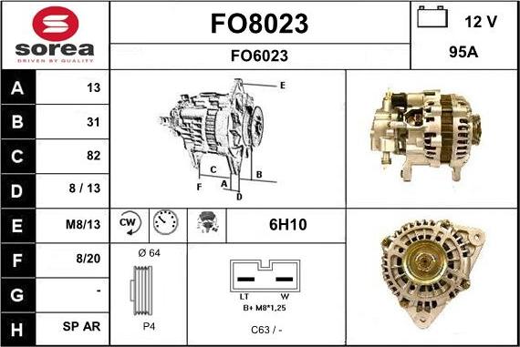 SNRA FO8023 - Генератор vvparts.bg