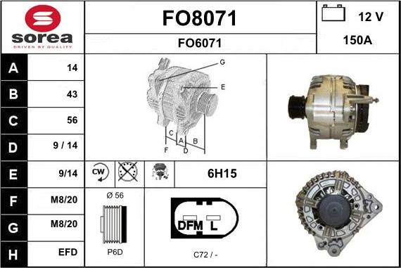 SNRA FO8071 - Генератор vvparts.bg