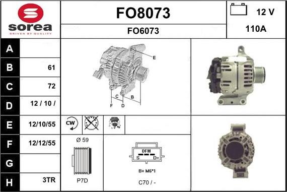 SNRA FO8073 - Генератор vvparts.bg