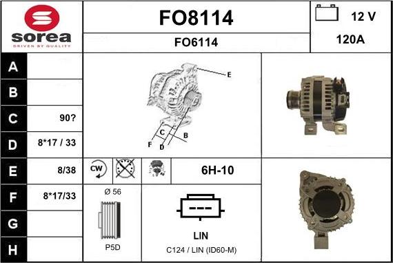 SNRA FO8114 - Генератор vvparts.bg