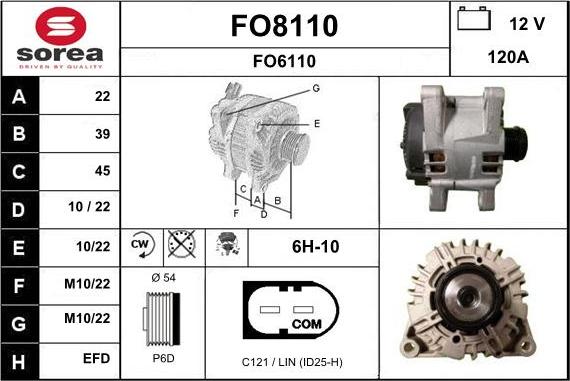 SNRA FO8110 - Генератор vvparts.bg