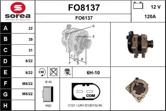 SNRA FO8137 - Генератор vvparts.bg