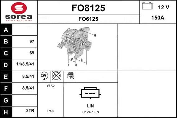 SNRA FO8125 - Генератор vvparts.bg