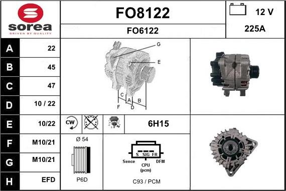 SNRA FO8122 - Генератор vvparts.bg