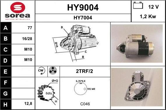 SNRA HY9004 - Стартер vvparts.bg