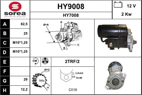 SNRA HY9008 - Стартер vvparts.bg