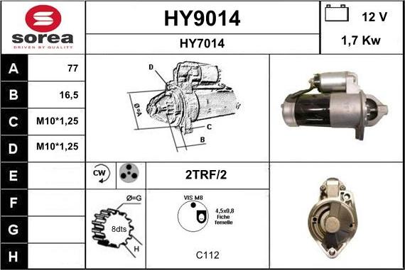 SNRA HY9014 - Стартер vvparts.bg